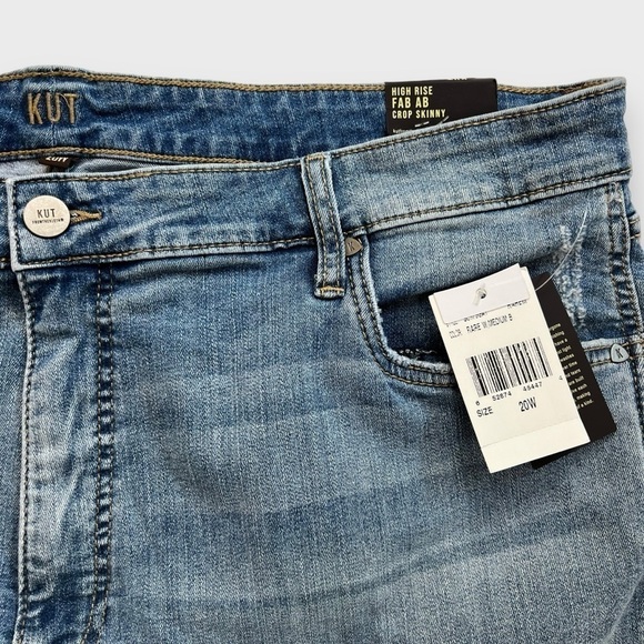 KUT From the KLOTH High Rise Fab AB Crop Skinny Jeans Distressed Plus Size 20W - Picture 3 of 13